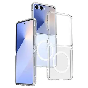 Transparent Magnetic Case for Samsung Galaxy Z Flip 7 – Clear Shockproof Cover