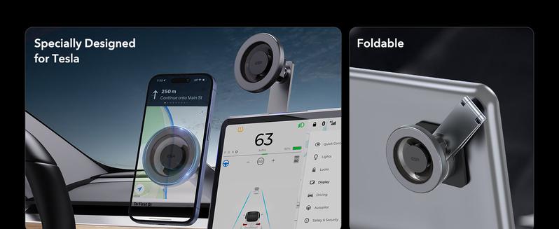ESR for MagSafe Car Mount, Car Phone Holder, Tesla Touchscreen Car Mount, Magnetic Phone Holder for Car, for iPhone 17/16/16e/15/14/13/12, S25, Pixel 10, Charging Not Supported(2 Metal Rings Included) ESR for MagSafe Car Mount, Car Phone Holder, Tesla Touchscreen Car Mount, Magnetic Phone Holder for Car, for iPhone 17/16/16e/15/14/13/12, S25, Pixel 10, Charging Not Supported(2 Metal Rings Included)