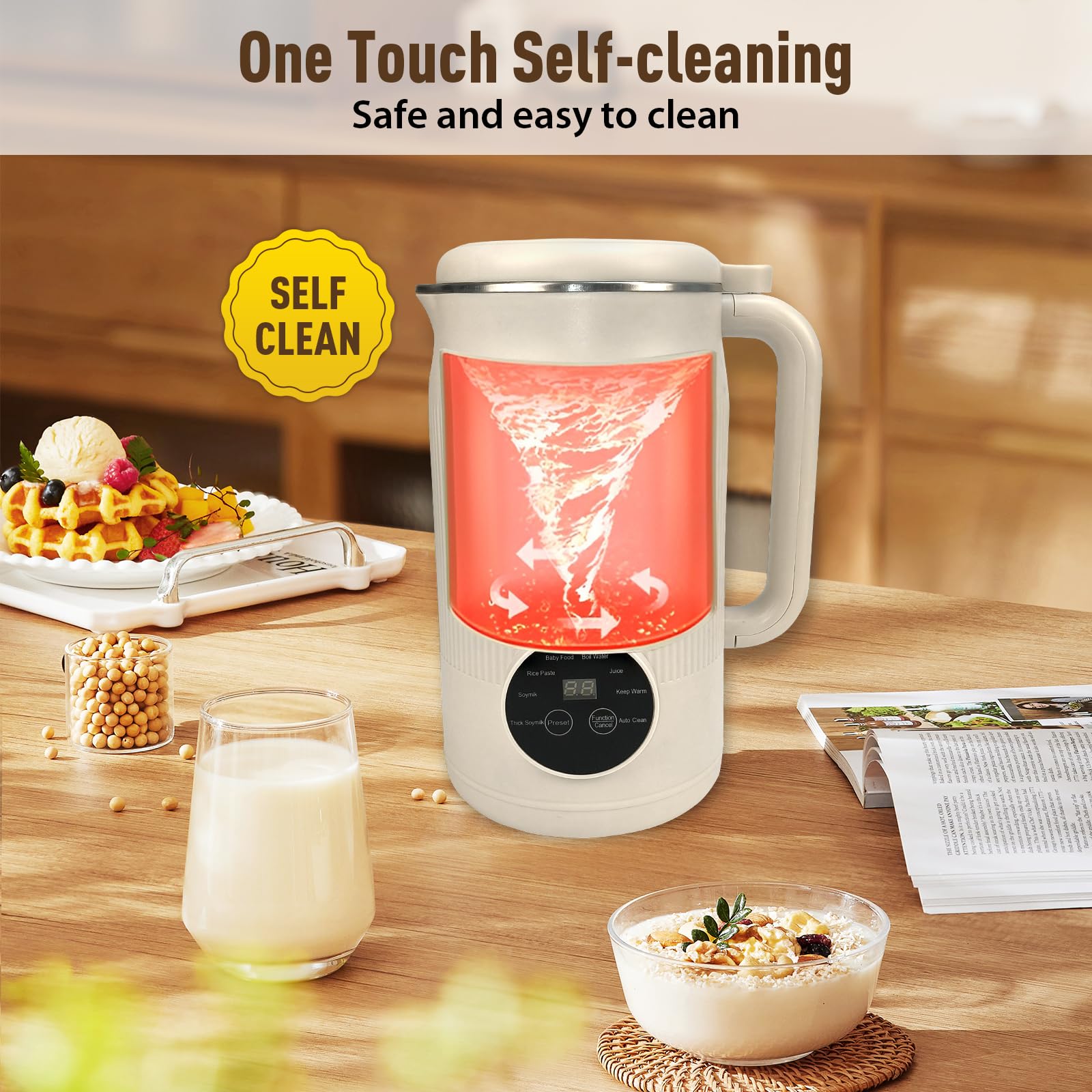 Multifunction Nut Milk Juice Maker, New Nutmilk Maker Blender, Automatic Soybean Machine Oat with Timer and Keep-Warm, Suitable for Home Kitchen (White),for Valentine’s Day Gift