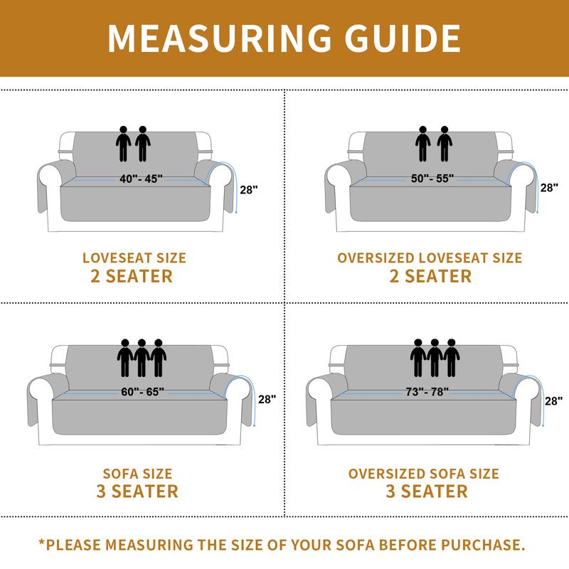 PureFit Reversible Sofa Cover, Water-Resistant Quilted Slipcover for 1/2/3 Seater Sofa Cushion, Washable Non-Slip Couch Protector with Elastic Straps for Kids & Pets, Livingroom, Christmas Home Decor