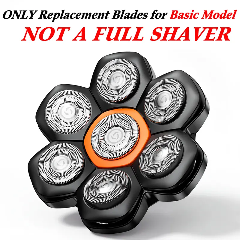 MAXGROOM Magnetic Detachable Head Replacement Blade Shaver Attachments - 7D Electric Shaver Model-Specific Fit for Basic-Plus-Pro Models, Magnetic Fit, Easy to Replace