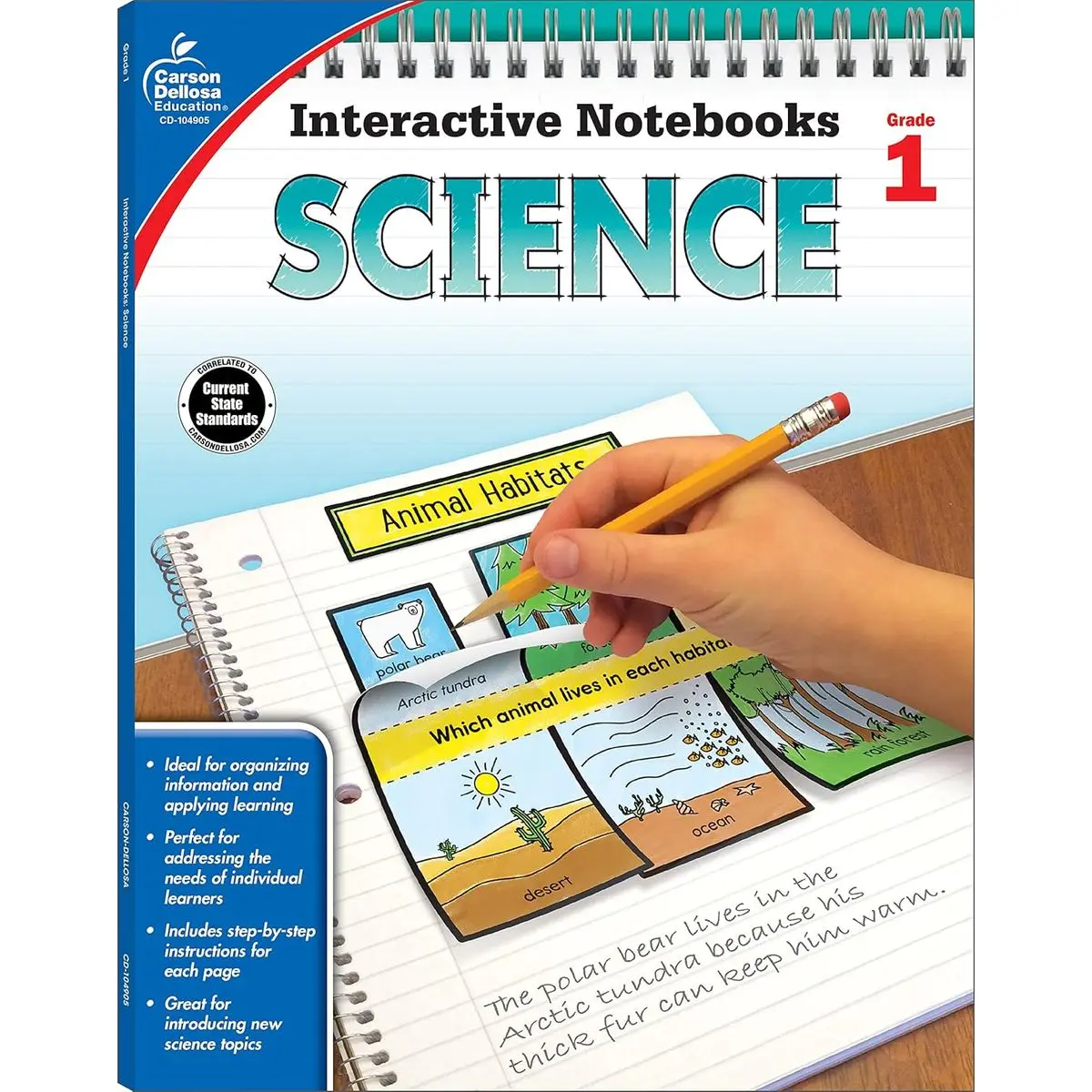 Carson Dellosa 1st Grade Interactive Notebooks, Reproducible Workbook Covering Physical, Space, and Earth Science, Test Prep and Classroom Organization Resource Paperback – January 14, 2016