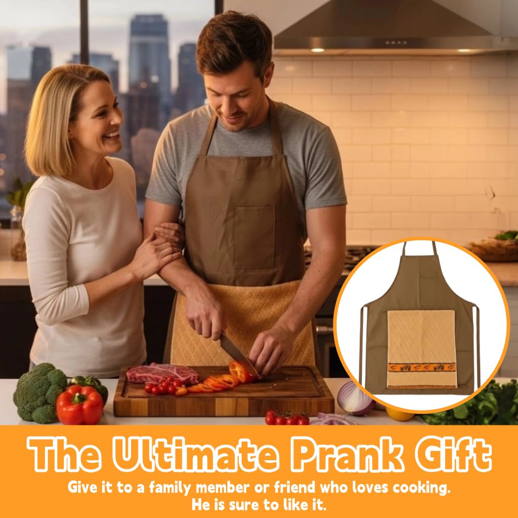 Chef's Prank Apron, Creative Prank Aprons For Men, The Ultimate Gag Gift Apron, Surprise Hiding In The Pocket Funny Gifts, Valentine's Day Father's Day Mother's Day Anniversary Birthday Gift Kochschürze mit Streich, kreative Streichschürzen für Männer, das ultimative Scherzgeschenk, Überraschung versteckt in der Tasche, lustige Geschenke, Valentinstag, Vatertag, Muttertag, Jubiläum, Geburtstagsgeschenk