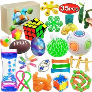 Fidget Toy Set for Kids & Adults – 35-Piece Sensory Toys Pack for Autism, ADHD, OCD, Anxiety & Stress Relief, Anti-Anxiety Fidgets with Motion Timer, Classroom Rewards Gift Box