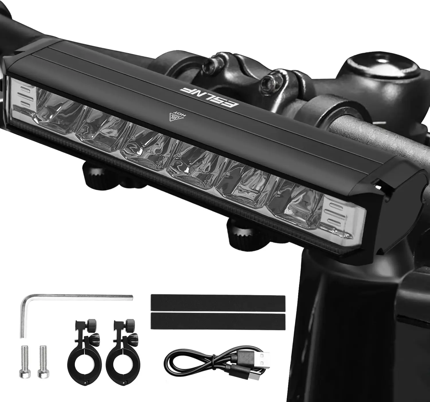 1800 Lumens Brightness LED Bike Headlight - USB Rechargeable, Waterproof, Daytime Running Light, Fast Charging, Quick Release, Aluminum Alloy, Firm Mounting, Night Riding Cycling Accessory for MTB Off-Road & Commuting Ebikes