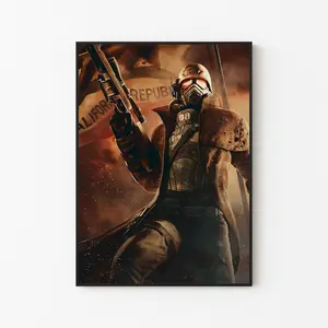 [Gaming Collection - Sale Up To 40%] [Unframe] New Vegas Courier Poster, Fallout Character Wall Art, Post-Apocalyptic RPG Artwork, Gaming Room Decor, Fan Gift