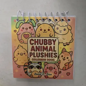 Chubby Animals Mini Coloring Book - 100% Handmade - Kawaii Cozy Fuzzy Designs for Creative Fun, Convenient Size for Road Trip Entertainment, Every Day Coloring and Purse Fitting