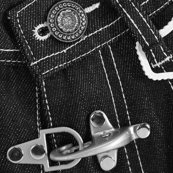 Aelfric Eden Vintage Metal Button Raw Barrel Jeans Mid-low Rise Baggy Jeans Unisex  Big Pocket Barrel Pants Loose Oversized Baggy Wide Leg Jean Casual Hip Hop Y2K Denim Pant Streetwear