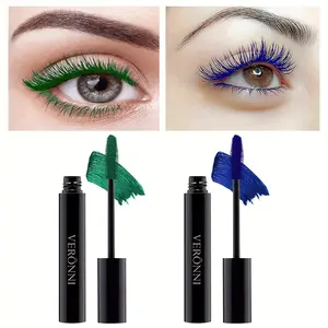 Set of 2 mascaras — blue + green mascara set that creates a distinctive eye look, delivers voluminous, curled lashes, is long-lasting and smudge-proof, suitable for party and music festival makeup looks, making your eye makeup even more stunning!