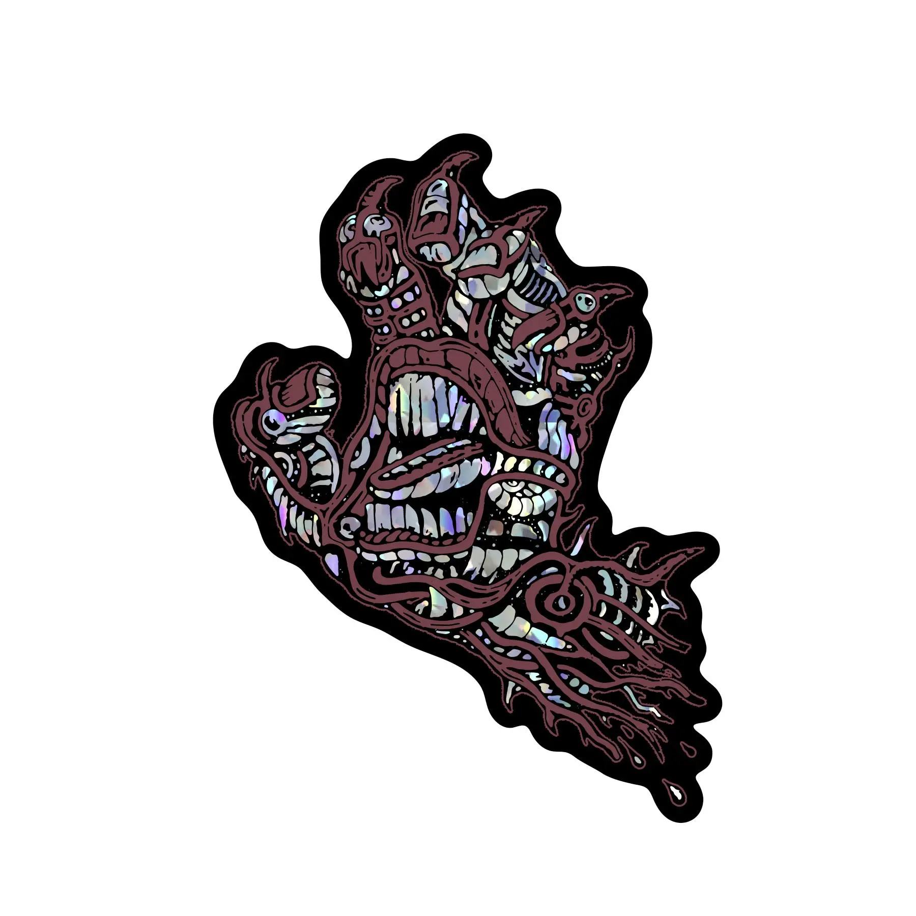 Scourge Hand Skateboard Theme Holographic Stickers 5-Pack - 3.6"x5" Artwork, 3.6" Silver Stickers for DIY Scrapbooking, Stamping Embellishment (Toys & Hobbies, Innovative Skateboards Fans)
