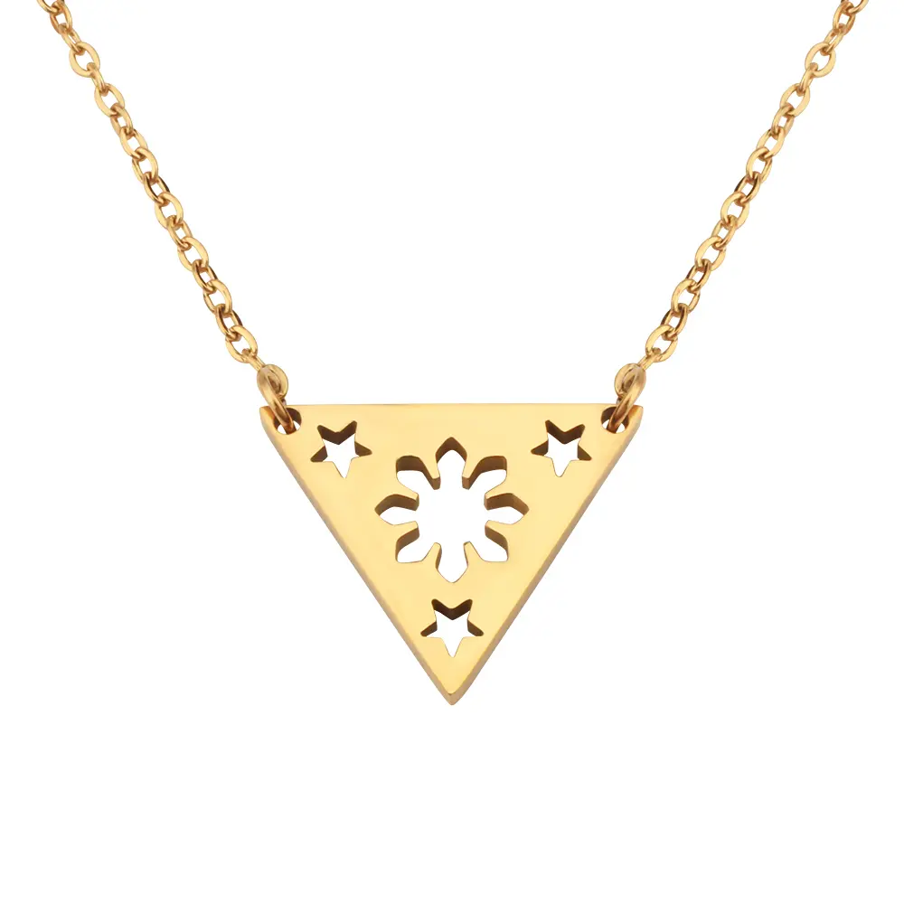 Sun & 3 Star Triangle Necklace — Subtle Filipino Flag Jewelry