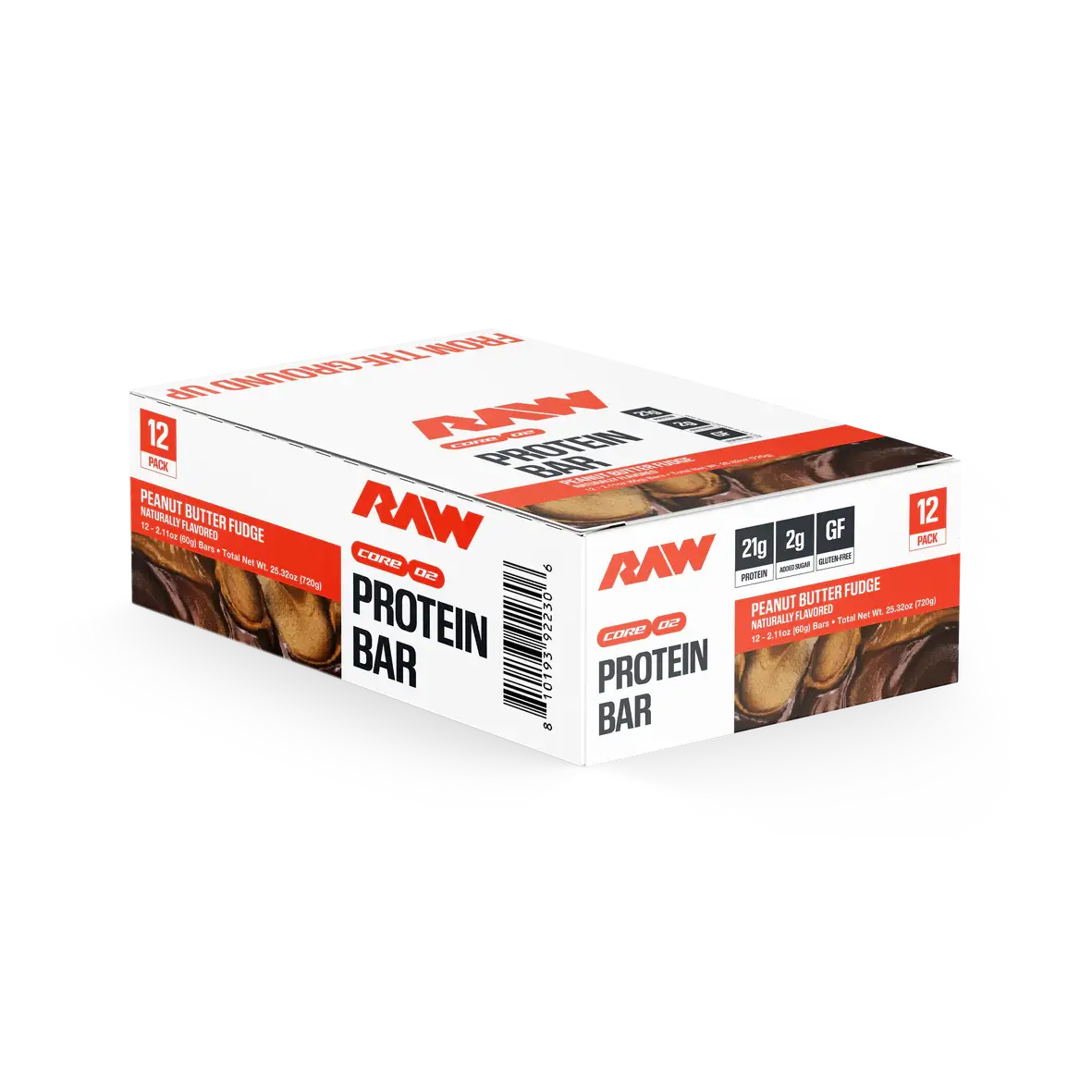 Raw Nutrition Low-Sugar Protein Bars - 18-21g High-Quality, Gluten-Free, No Artificial Additives Protein Packed Snack for Muscle Support & Sustained Energy, High Protein Snacks