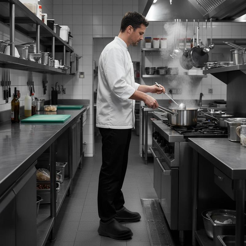 Lumubby Men's & Women's Chef Shoes Lightweight Non-Slip Work Shoes for Kitchens Hospitals Waterproof Oilproof Super Soft Cotton Memory Foam Comfort