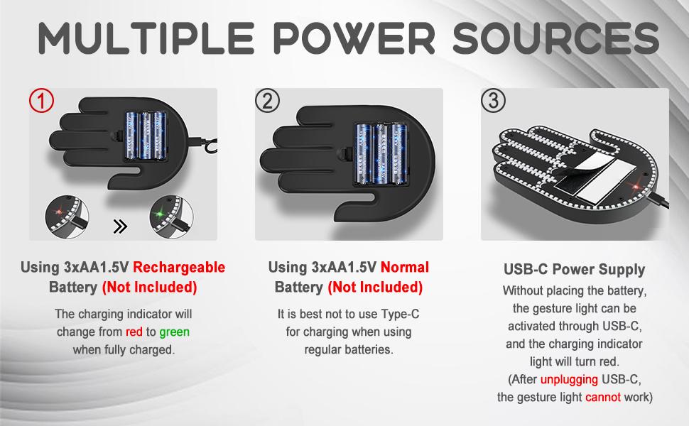 DIBMS Car Gesture Decorative Light, Ambient Lighting Kit, Rechargeable Led Gesture Light, Road Rage Led Signs Calms Road Rage, Decoration led lights car, Road Rage Calming Accessory Kit.(1 PCS)