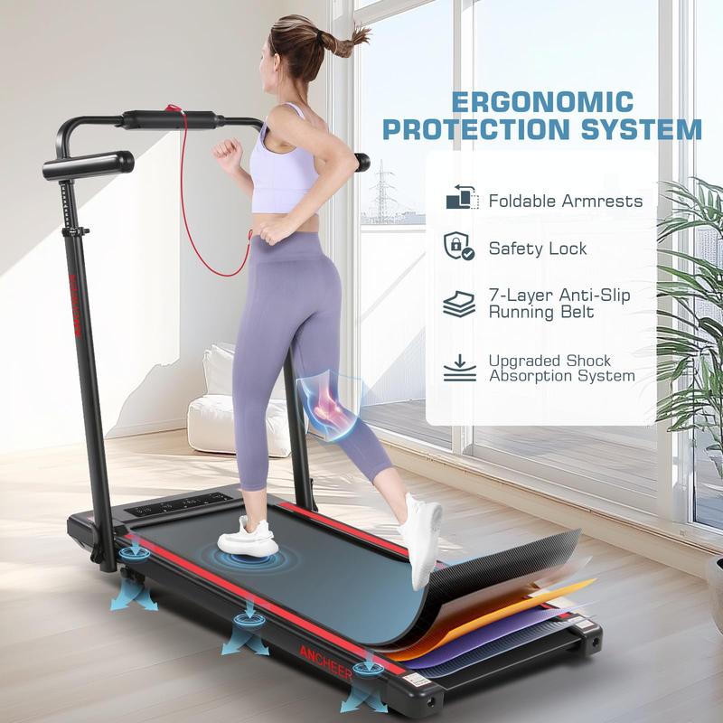 【ValentineTok Haul】ANCHEER Treadmill with Desk Workstation & Adjustable Height, 8 in 1 Folding Treadmill with 8% Incline, 2.5HP Walking Pad for Home, 300lbs Weight Capacity/Ultra-Quiet/3 Type Control/Installation-Free