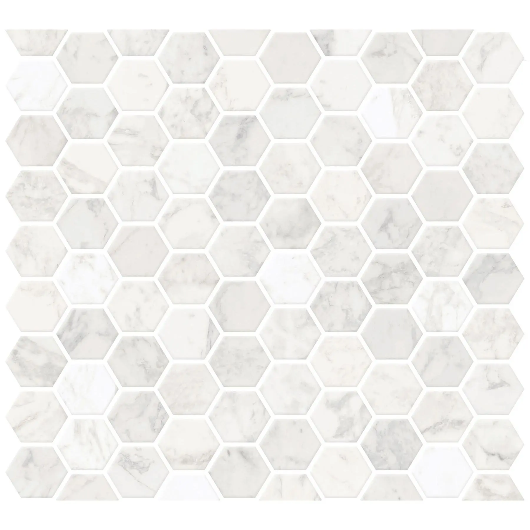 Hexagon Marble Peel & Stick Backsplash Tiles