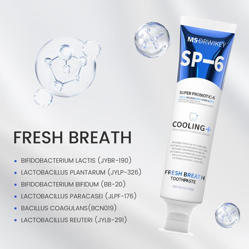 MSDRWIKEY SP-6 Toothpaste Set | Probiotic Formula for Enamel Repair & Long-Lasting Fresh Breath