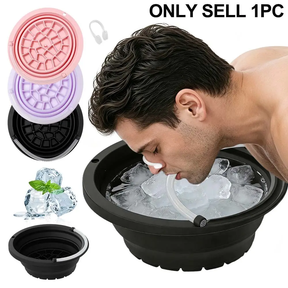 1pc New Upgrade Collapsible Facial Ice Bowl, Portable Breathable Design Silicone Skin Care Beauty Tool, Facial Cleansing Tool for Travel Home Spa Cold Water Face Wash, Summer Essentials