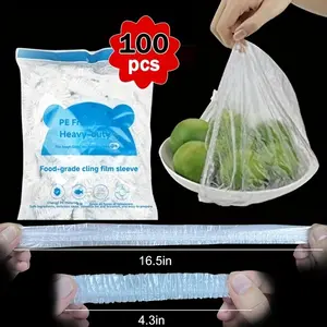 100 PCS Reusable Elastic Food Covers – Stretchable Leakproof Bowl & Dish Lids for Kitchen Containers, Food Storage & Leftovers