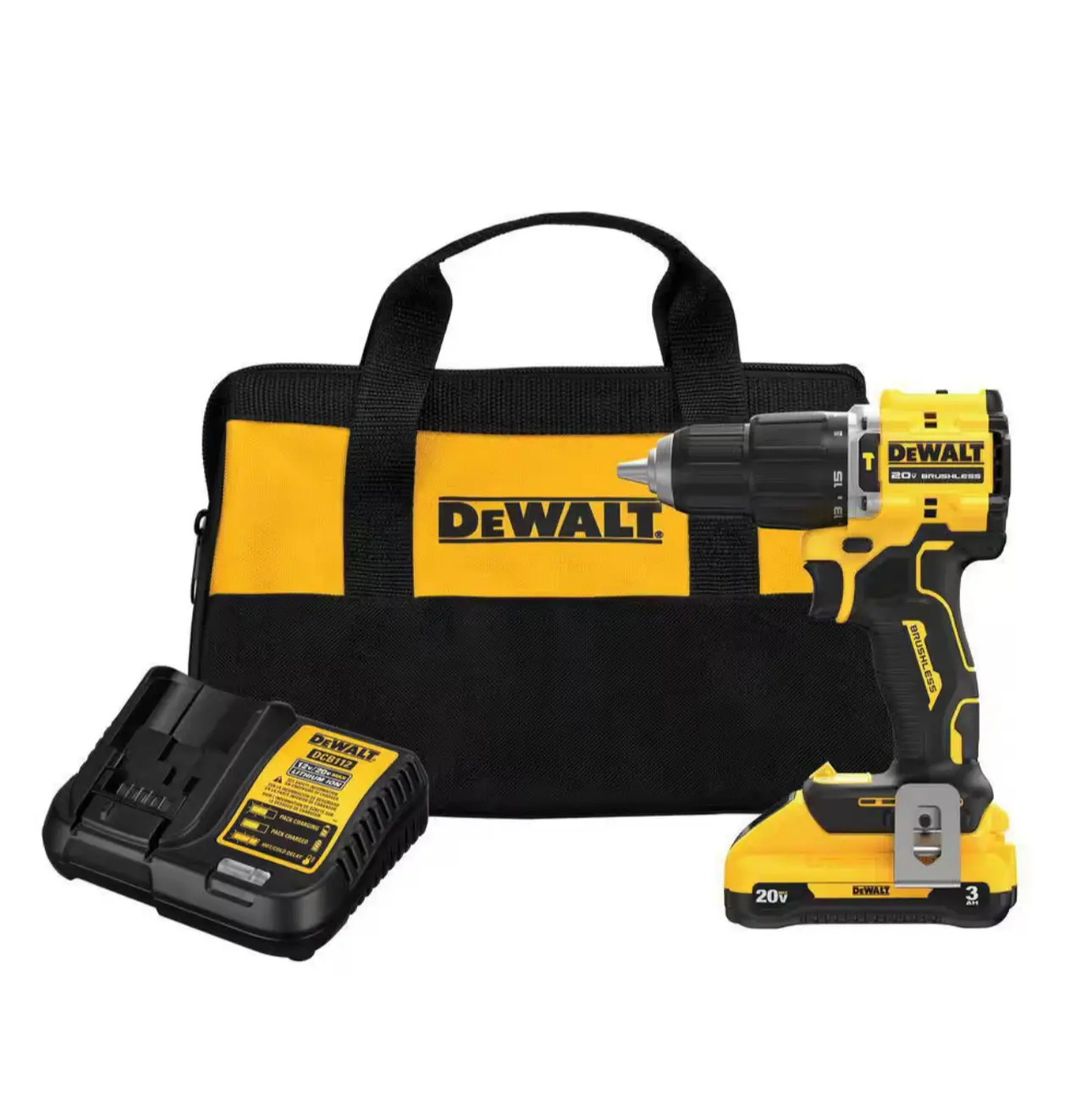 DeWalt 20V MAX XR POWERSTACK 1/2 in. Brushless Cordless Drill/Driver Kit (Battery & Charger)
