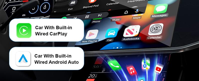 YETHKE 2026 Mini Wireless CarPlay Adapter Upgrade Wired to Wireless for CarPlay & Android Auto Plug and Play Fast Auto-Reconnect Stable Control Zero Delay Car Play for iPhone iOS 10+ Android 11+