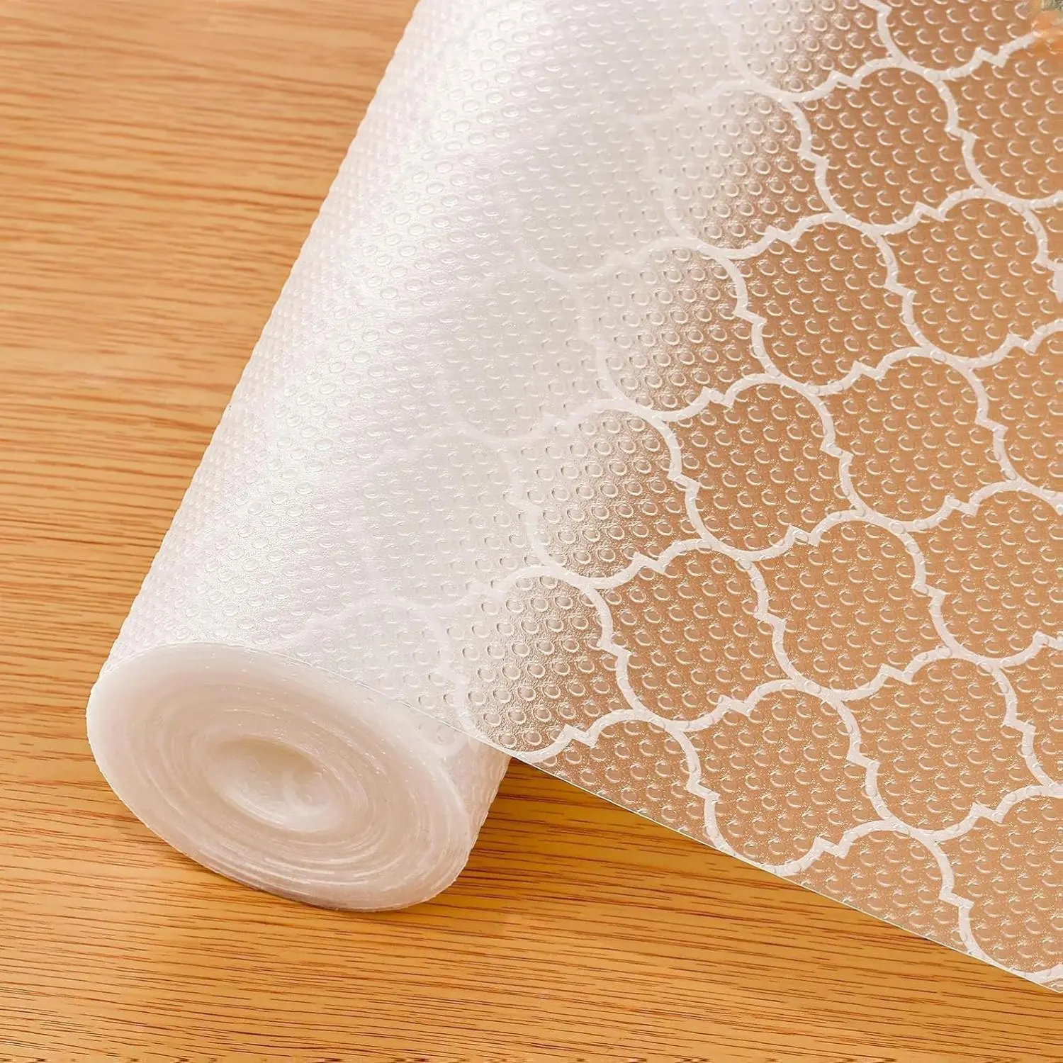 [New Deal] Shelf Liner for Kitchen Cabinets – Non-Adhesive Waterproof Drawer Liner – Durable EVA Material Easy-to-Cut Shelf Paper for Refrigerator, Cupboard, Dresser with Modern Pattern (17.7"W x 78.7"L), Lightweight