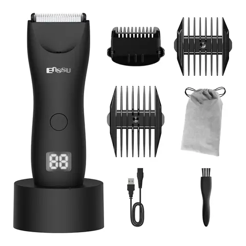 Men's Cordless Waterproof Rechargeable High Quality Intimate Pubic Trimmer - 6000 rpm Blade Cuts Hair With Ease, USB Charging, Multifunctional Trim Head for Full Body, Groin, Beard, Chest, Legs Male Hygiene Grooming