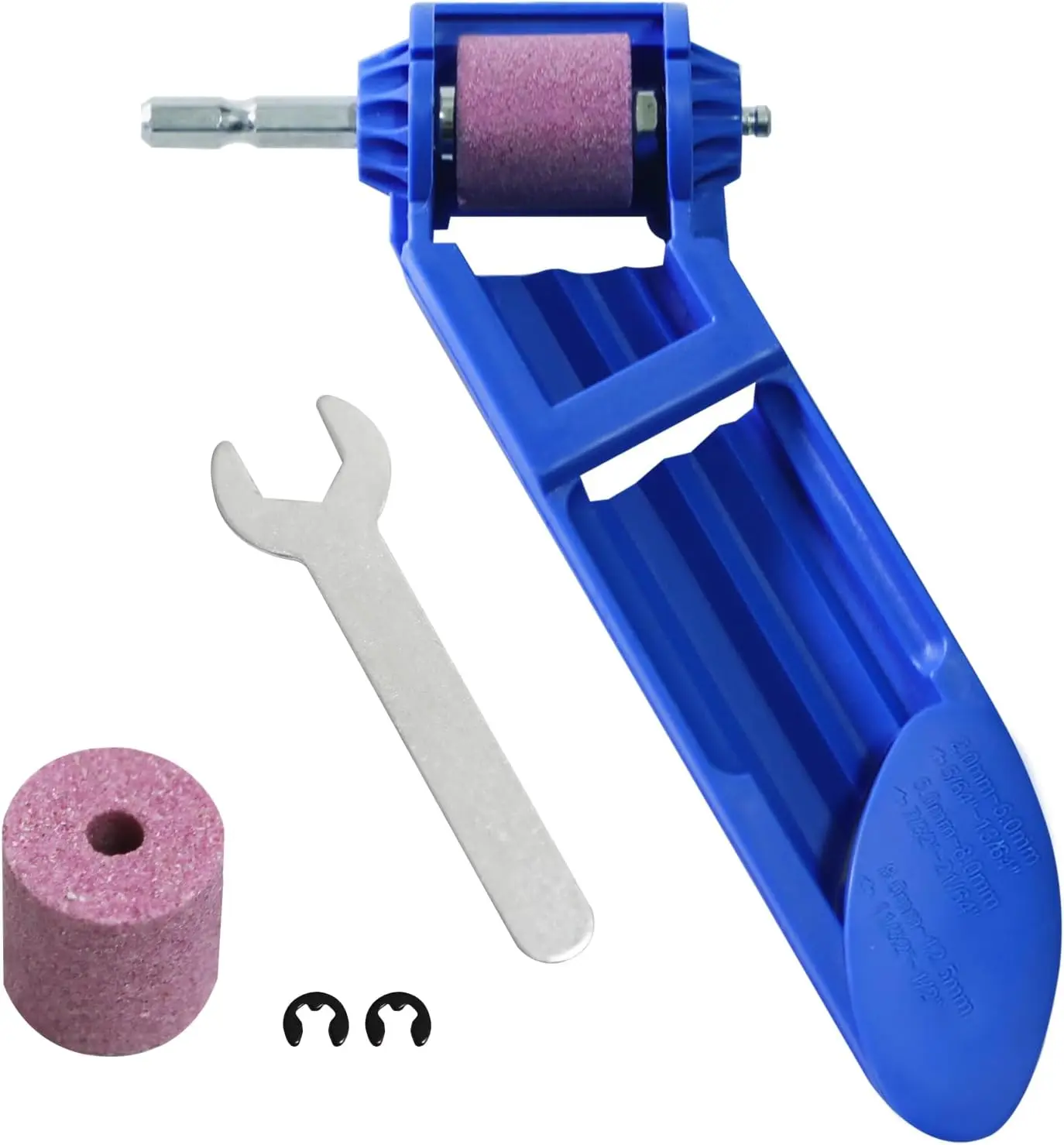 Portable Drill Bit Sharpener Tool - Electric Diamond Grinding Wheel for 2-12.5mm Drill Bits - Fast Sharpening, Blue - DIY & Professional Use