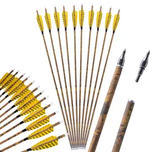12PCS mixed carbon arrow with arrow 500sp 4 inch arrow feather outdoor sporting goods lightweight and durable indoor and outdoor archery training accessories recurve bow composite bow universal