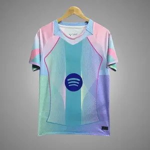 Blue Pink Color BAR Aurora Special Limited 25/26 Soccer Jersey, BAR Blue Pink Color 25/26 Aurora Special Limited Edition Short Sleeve Soccer Shirt