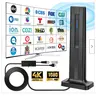 HWU Digital Amplified Indoor HDTV Antenna - Indoor-Outdoor, 360° Omnidirectional Reception, Long-Range, 4K/1080p Crystal-Clear HD, Universal Compatibility, Cut the Cord, Easy USB-C/HDMI Plug-Cable Setup for Smart TVs, Audio & Video Accessories