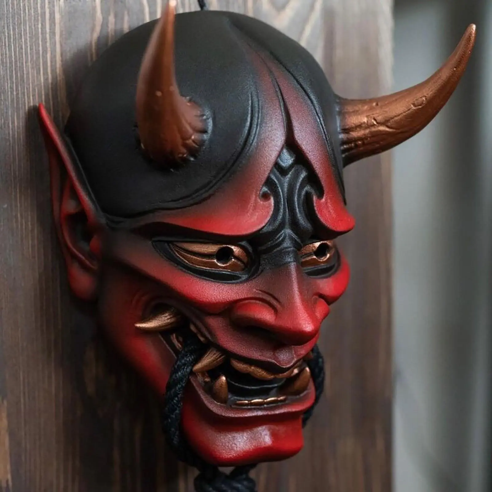 Hannya Demon Cosplay Mask Japanese Oni Samurai Noh Kabuki Prajna Latex Masks Evil De-mon Mon-ster Full Face Mask For Men
