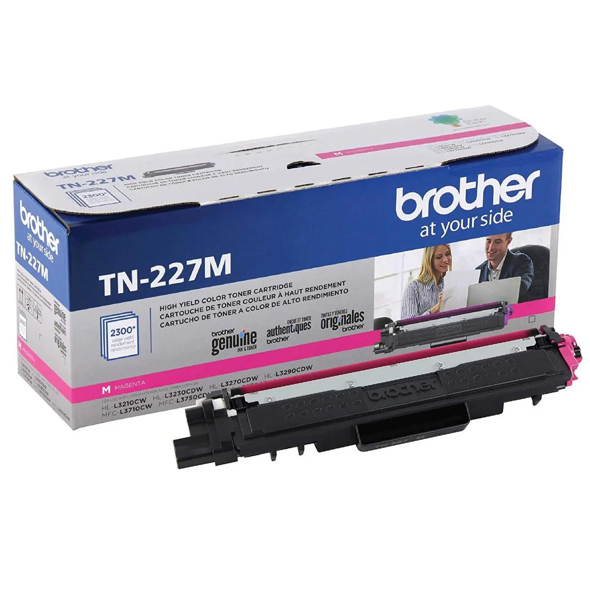 Genuine Brother TN227M High-Yield Toner Cartridge - 2300 Pages Yield, Magenta, Compatible with Laser Printers, Authentic Replacement Part, 227M, Genuine Part, Office Users