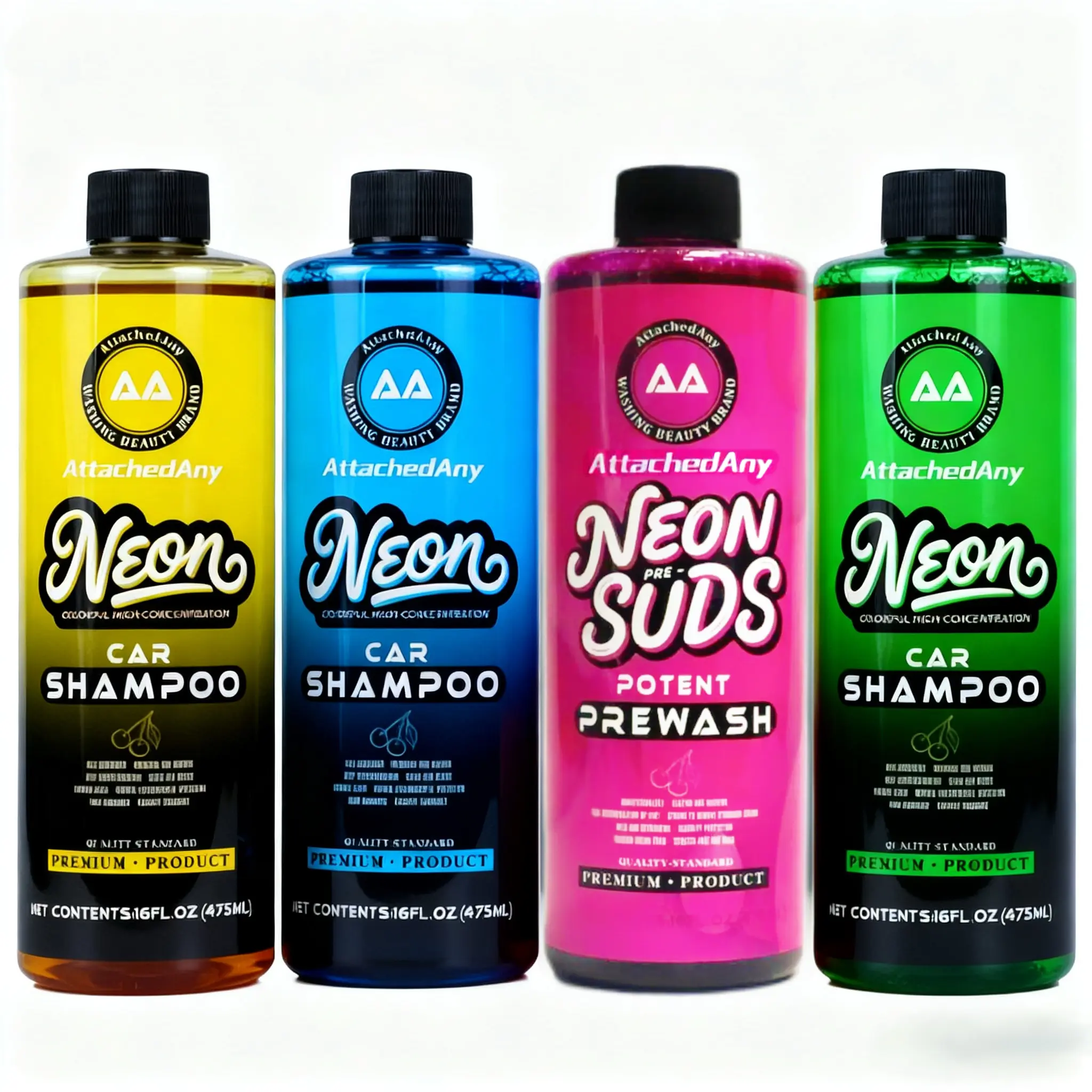AttachedAny car stuff Car Wash Series- 16oz 4L NEON Car Shampoo Series, CITRIFY, APC Heavy Duty Cleaner, Null, Renew,Oil Film Remover  car essentials