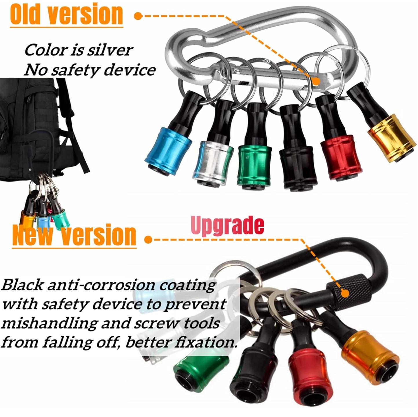 6 PCS Bit Holders 1/4 Socket, Hex Shank Screwdriver Bit Holder for Impact Driver Drill Bit Keychain Extension Bar Quick Release Easy Change, Screwdriver Bit Holders for Tools & Home Improvement Gift