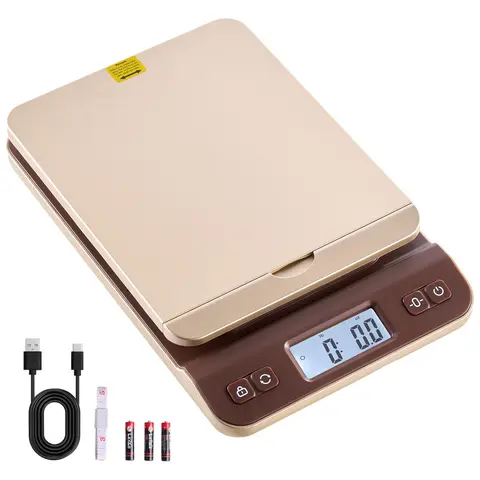 VEVOR Accurate Digital Postal Scale - High Accuracy (0.1 oz), 88 lbs Capacity, Hold/Tare/Auto-Off Function, Foldable Flip Cover Design, Easy Calibration, Durable & Stable Build, Battery Included, for Small Businesses, Home Use (ABS)