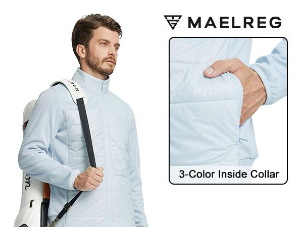 MAELREG Men's Winter Jacket Lightweight Full Zip Fleece Coat Thermal Warm Golf Outerwear Casual Stylish Soft Long Sleeve Menswear