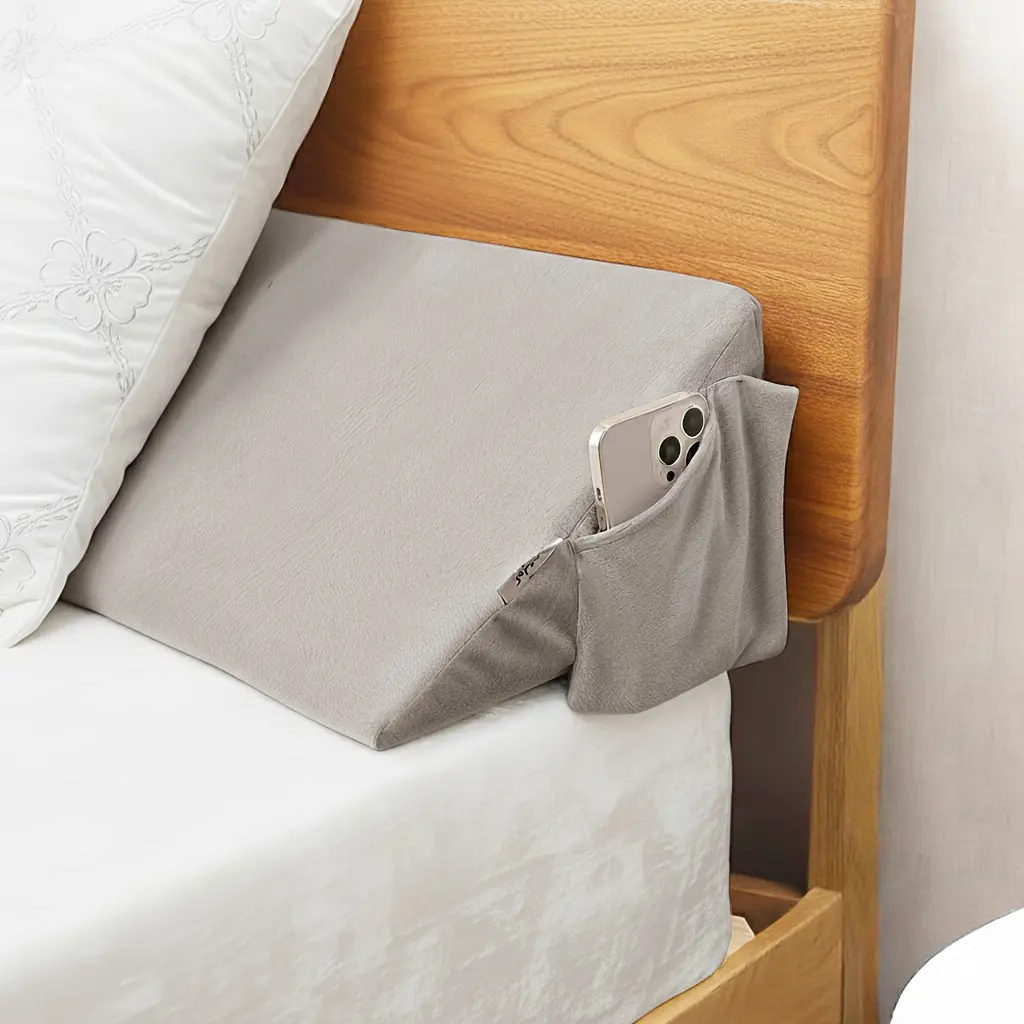 Bed Wedge Pillow for Headboard,Bed Gap Filler Between Mattress and Headboard, Adjustable High-Density Foam Headboard Pillow for Sleeping and Reading