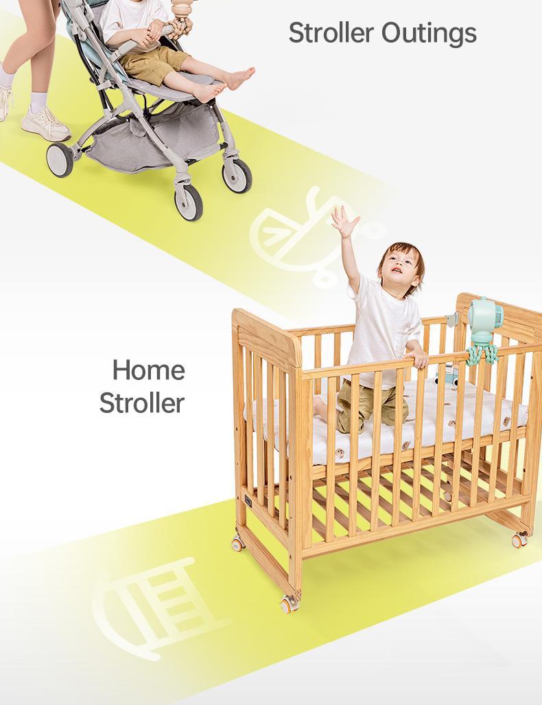 JISULIFE Stroller Fan Life2 Portable Baby Crib Fan with 100 Speeds Air Purify & Air Turbo Tech Bladeless Battery Powered for Home Office & Camping - Rubber