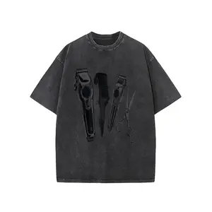 Men'S 100% Barber Tools Graphic T-Shirt - Stylish Short Sleeve Casual Tee with Scissors