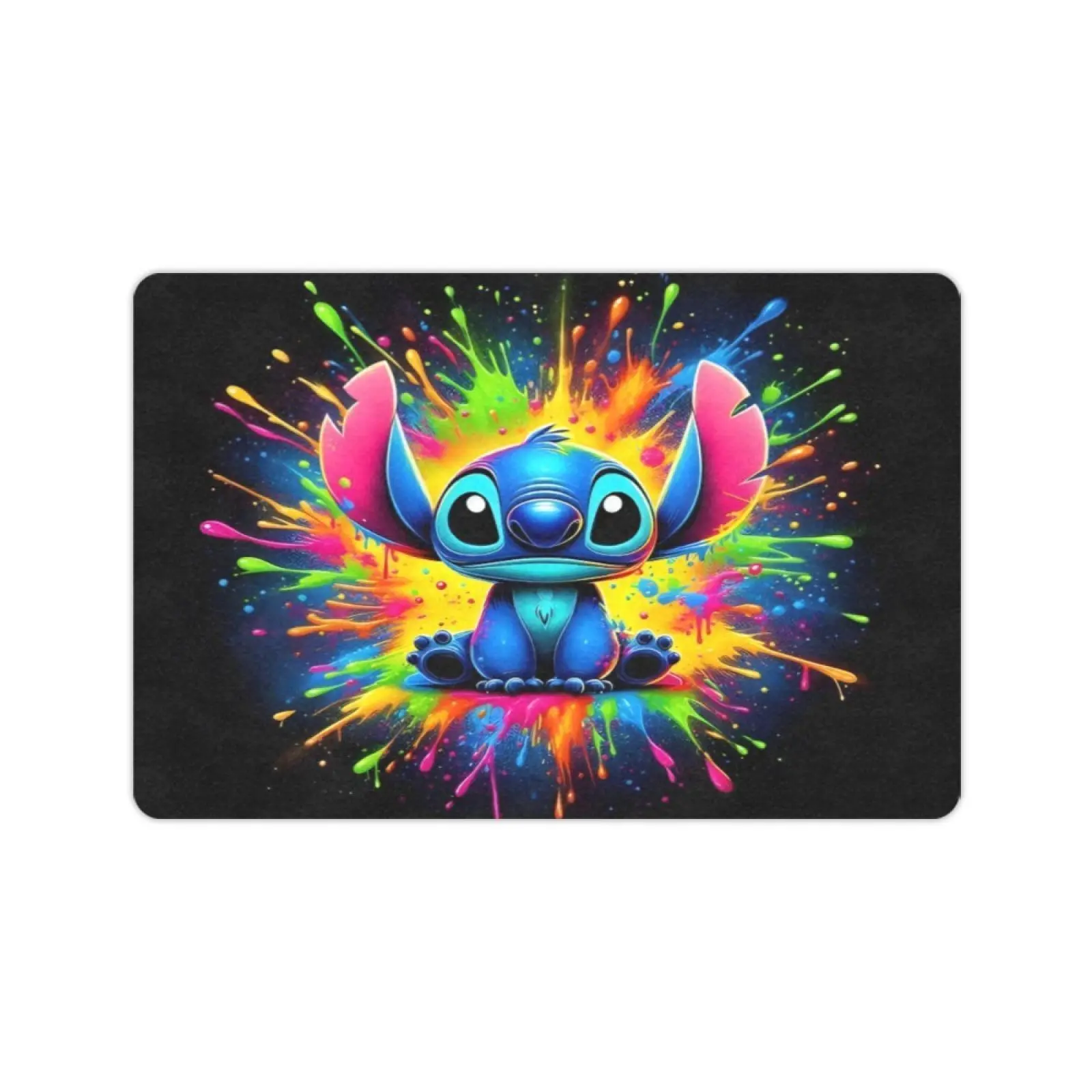 Disney Classic Lilo & Stitch Neon Print Doormat, Non-Slip Soft Washable Indoor Rug (23.5×15.5 in, 28×17 in, 30×18 in) for Bedroom, Bathroom, Home Decor, 32×20 In / 81×50.5 Cm