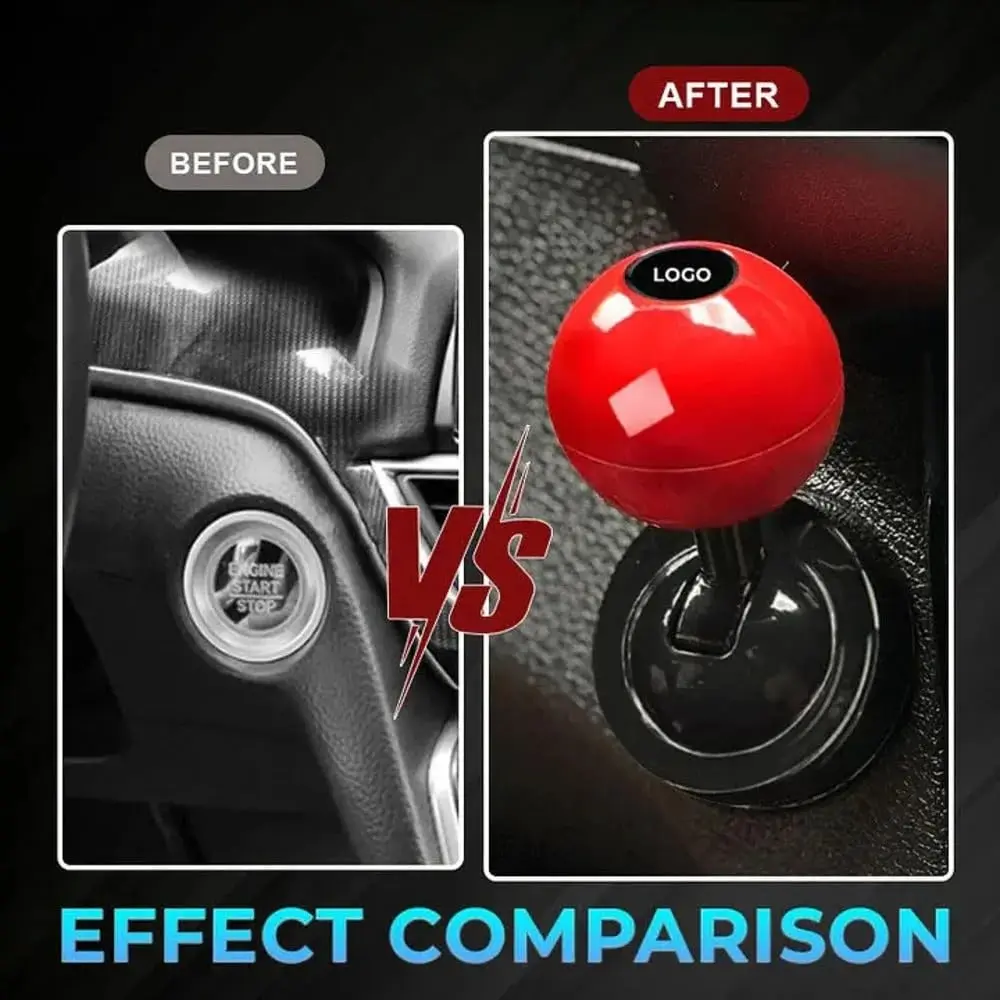 Universal One-Button Start Car Shift Knob, Push Start Button, Metal Car ...
