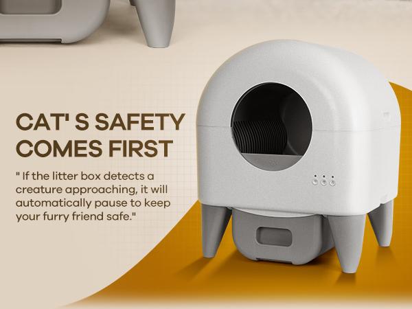 95L Automatic Self-Cleaning Cat Litter Box – App-Controlled, Safety Sensors, Removable Washable Liner, Includes 2 Rolls Garbage Bags