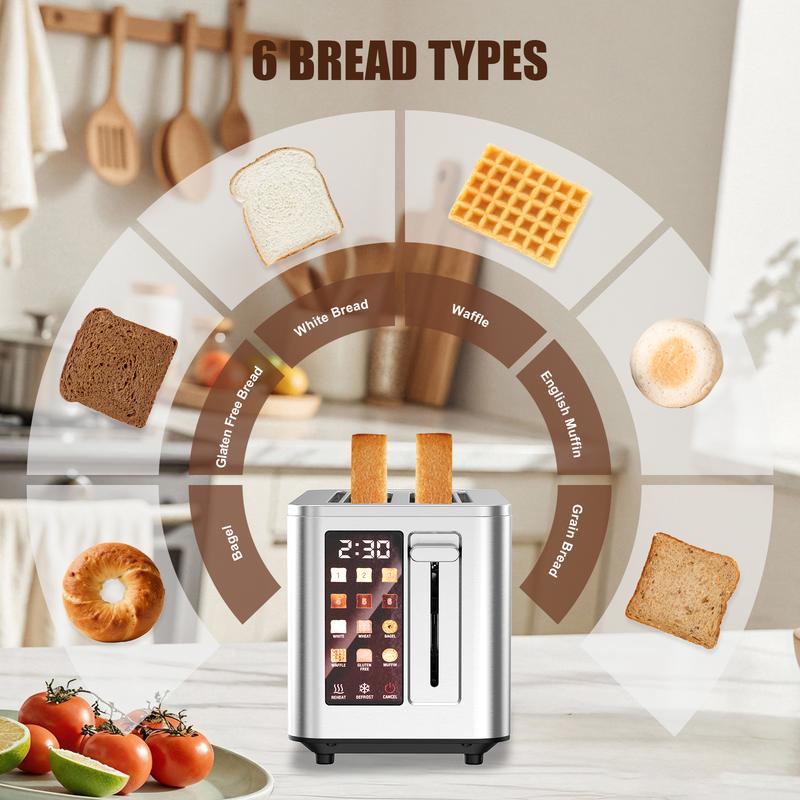 TazTir Bread Maker Machine, 5 Bread Types & 6 Shade Settings, 900W, Defrost Bagel Cancel Functions, Easy Clean Storage Household Kitchen Appliances