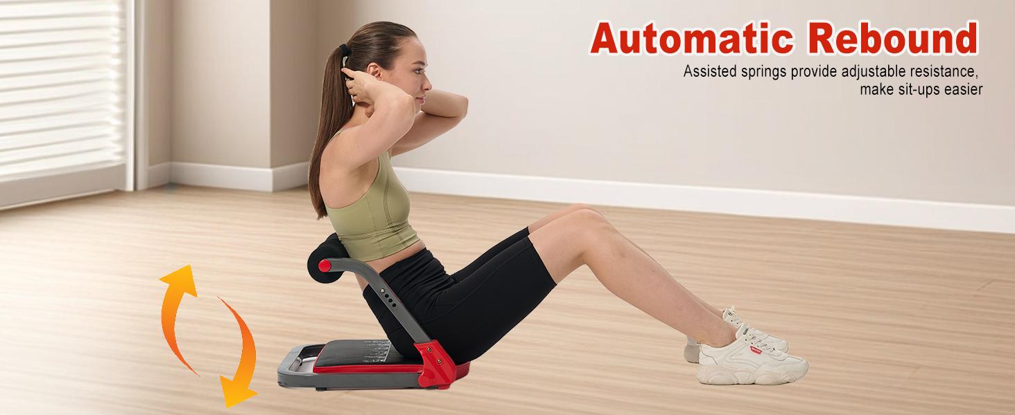 Ab Machine, Sit Up Exercise Equipment, Ab Workout Equipment with 3 Adjustable Resistance, Ab Trainer for Stomach Workout with 330 LBS Weight Capacity, Foldable Ab Crunch Machine for Home Gym