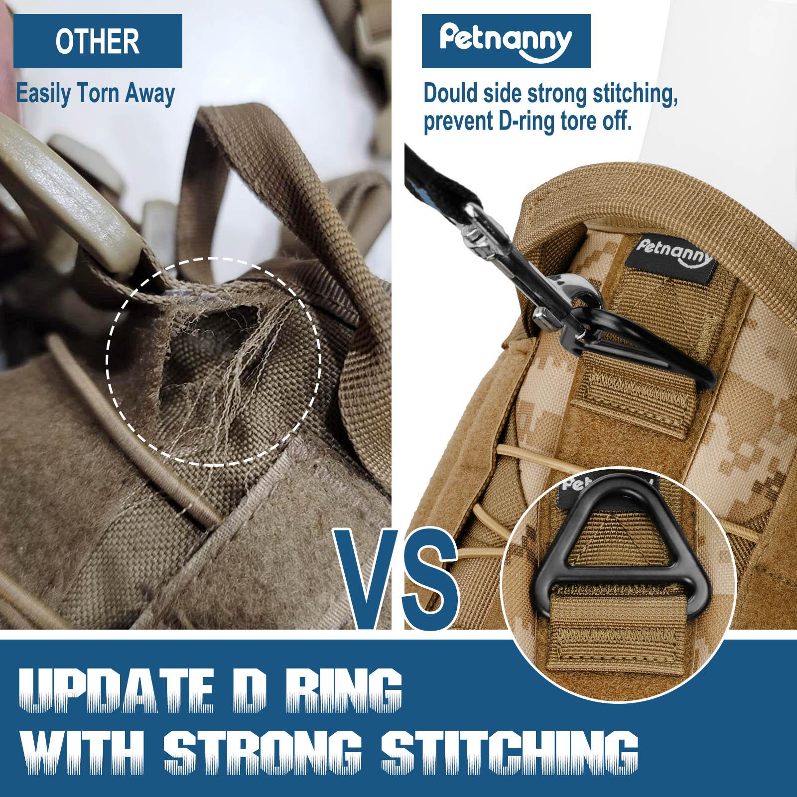 PETNANNY Tactical Dog Harness - Service Dog Harness Emotional Support Dog Vest for Medium Large Dogs, No Pull ESA Dog Vest with Hook & Loop, Working Molle Vest for Training Huntin PETNANNY Tactical Dog Harness - Service Dog Harness Emotional Support Dog Vest for Medium Large Dogs, No Pull ESA Dog Vest with Hook & Loop, Working Molle Vest for Training Huntin