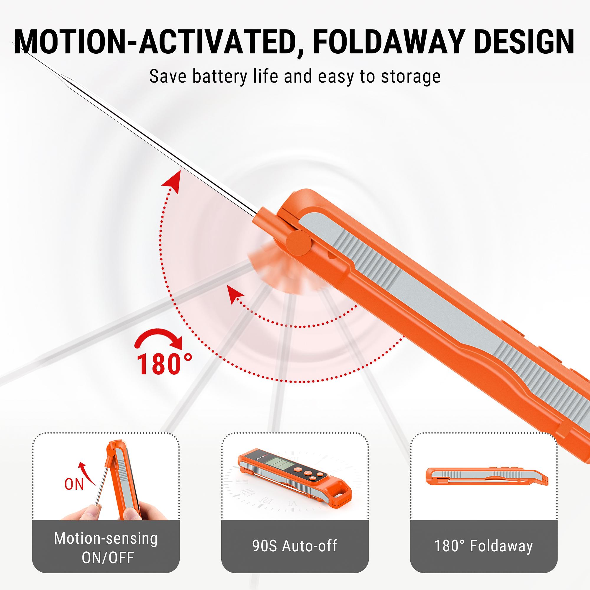 ThermoPro TP420 2-in-1 Meat Thermometer + Gift — Meat Probe & Infrared Surface Thermometer with Safe Bristle-Free Grill Brush for Cooking, BBQ, Kitchen, Home (Not for Human Use) home essential Heavy Duty Cast Iron Burger Press