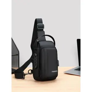 Men's Shoulder Crossbody Bag, Multi-Functional Chest Pack with Password Security, Water-Resistant, Adjustable Strap, Casual Daily Accessory