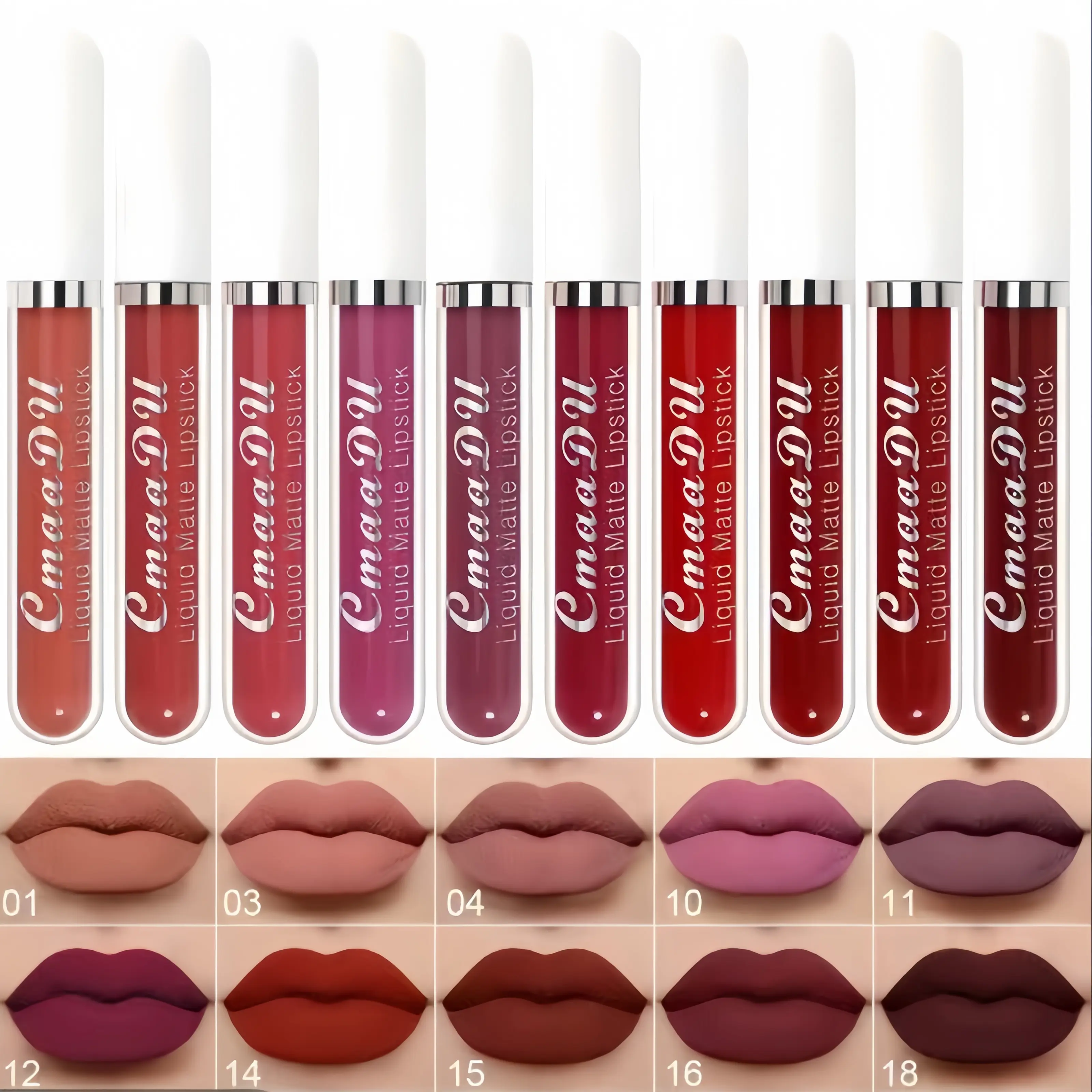 10-Pack Liquid Matte Lipstick Makeup Products, Long-Lasting Waterproof Non-Stick Lip Glaze, Beginner-Friendly Cosmetic for Adults & All Skin Types