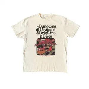 Dungeons  Dragons  Drive Ins  Dives  T-Shirt, Dragon Comfort Colors  Tee, Vintage Food T Shirt, Unisex  Tee for Men Women,  Pop Culture Mashup Shirt, Short Sleeve Crew Neck Casual Top, Retro Aesthetic Streetwear and funny graphic